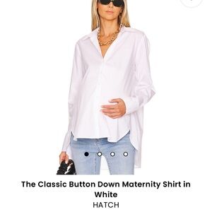 Hatch maternity classic button down white top